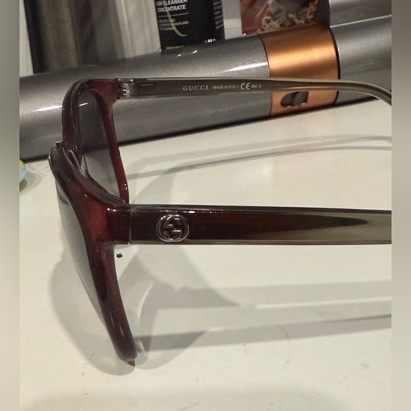 GUCCI GG 3696/S Burgundy Oversized Square Sunglasses 57-16 VGUC - Picture 2 of 4